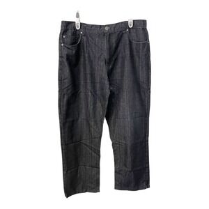 RK ICON 40x32 (Act: 38x29.5) Mens Dark Blue Denim Jeans Black Embroidered Pocket